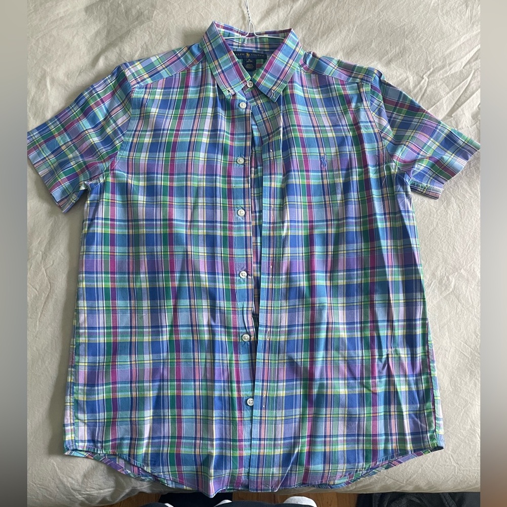 Polo by Ralph Lauren Blue and Green Button Down Shirt